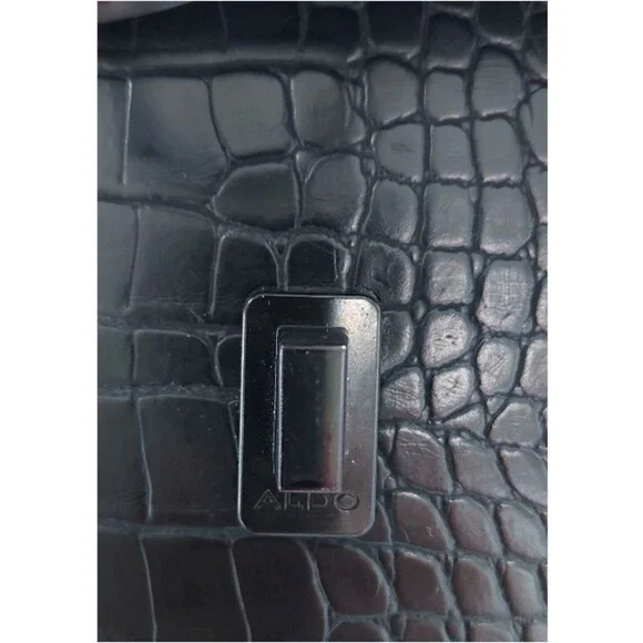 Elegant ALDO Black Croc Handbag/Crossbody - Picture 8 of 12